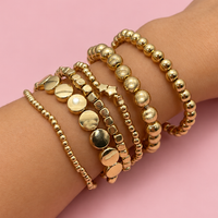Gold Stretchable Bracelet Set