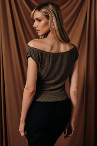 One Shoulder Polka Dot Top