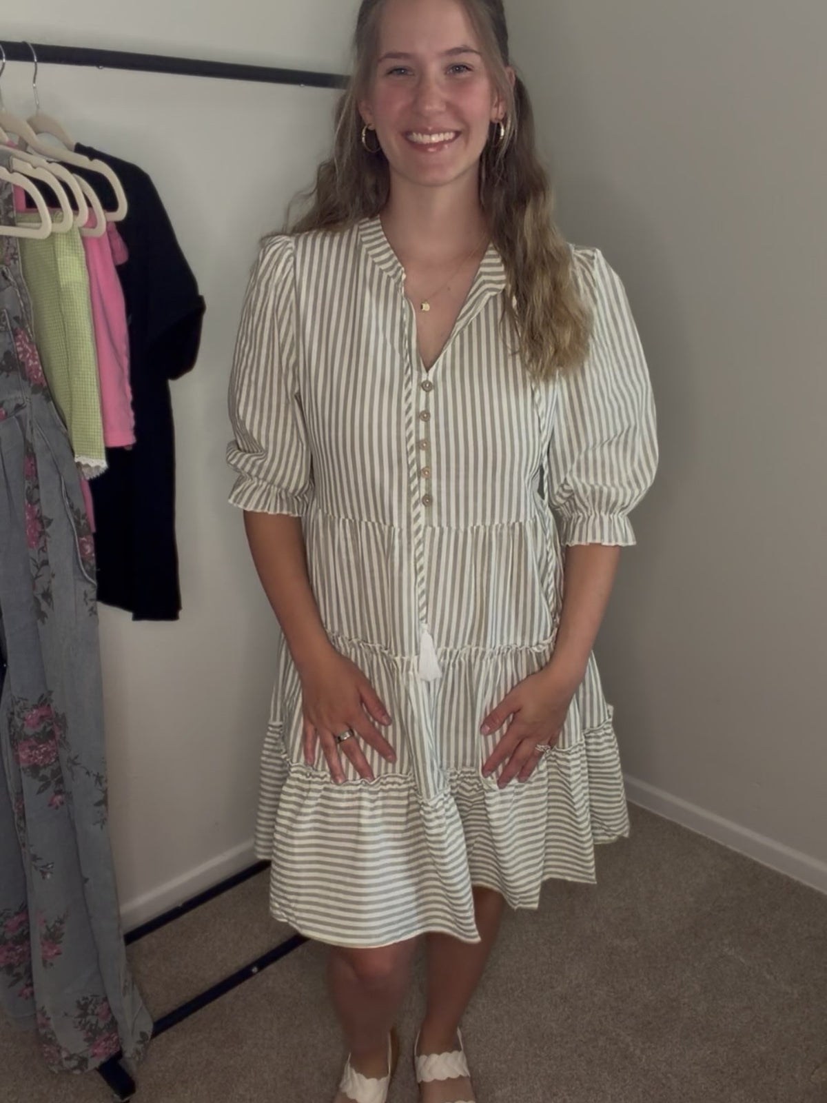 Green Striped Dress