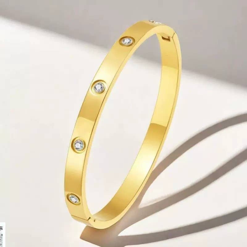 Gold Stainless Steel Bangle Bracelet