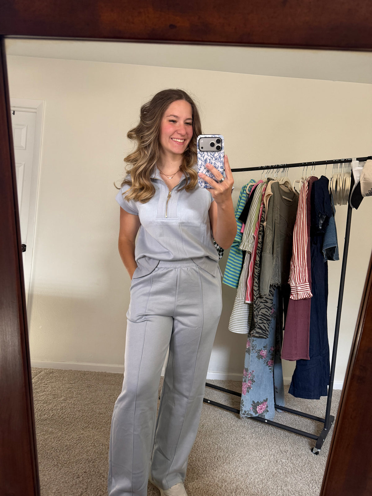 Half Zip Polo Pant Set
