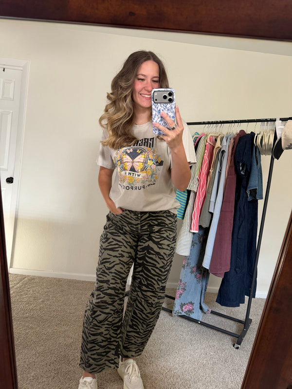 Zebra Barrel Jeans