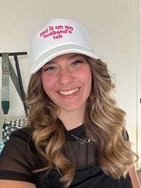 Put It On My Husband’s Tab Mesh Trucker Cap