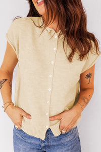 Apricot Buttoned Sweater