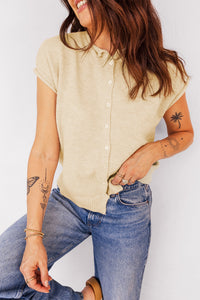 Apricot Buttoned Sweater