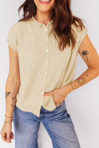 Apricot Buttoned Sweater