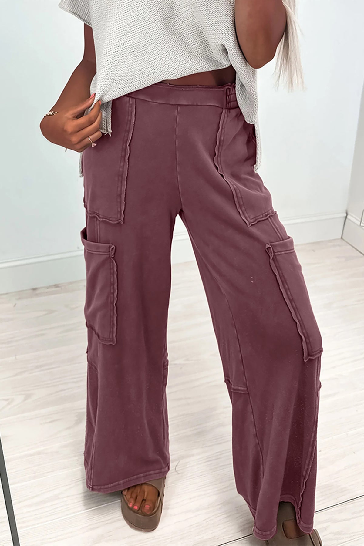 Burgundy Patch Sweatpants