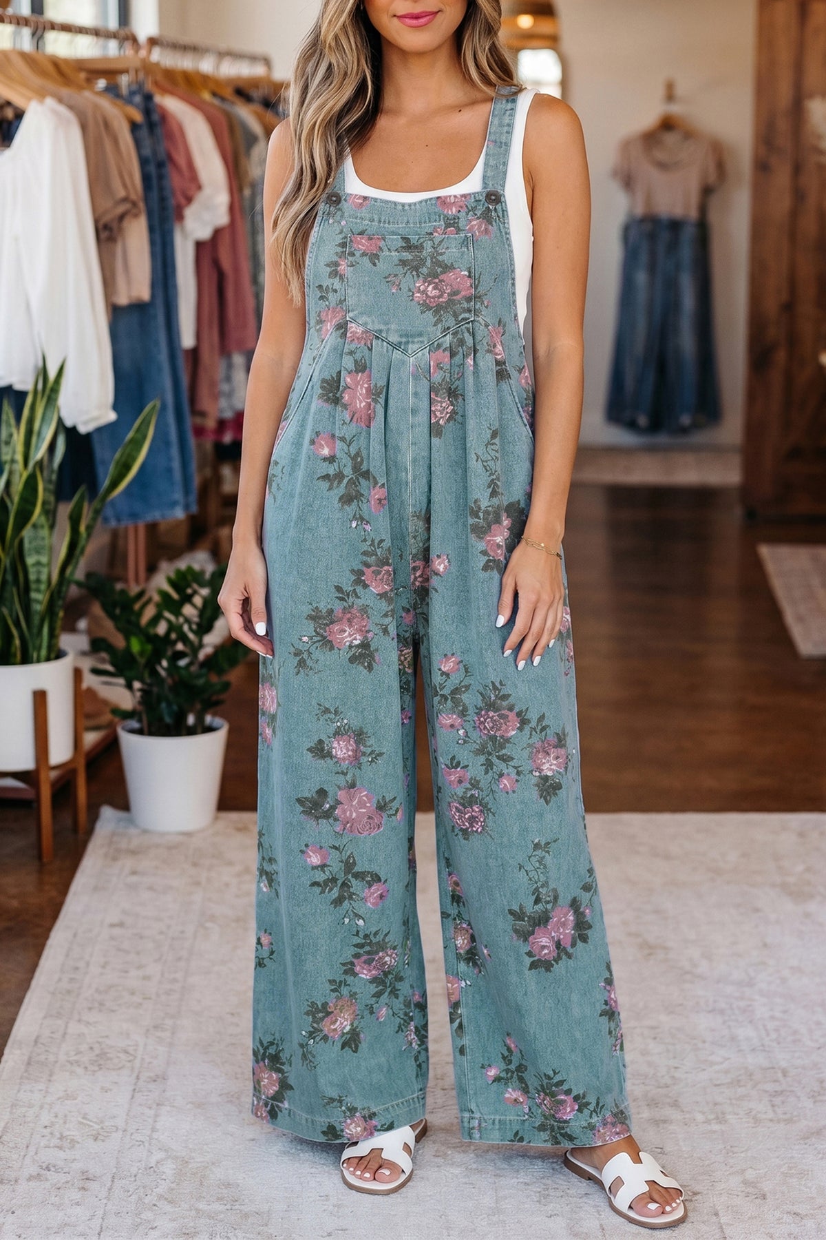 Petals & Denim Jumpsuit