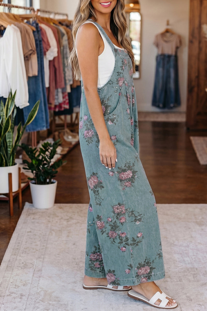 Petals & Denim Jumpsuit