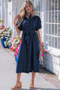Bubble Sleeve Denim Dress
