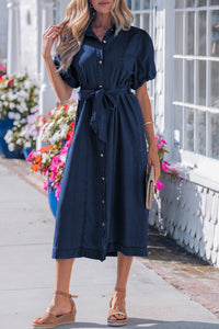Bubble Sleeve Denim Dress