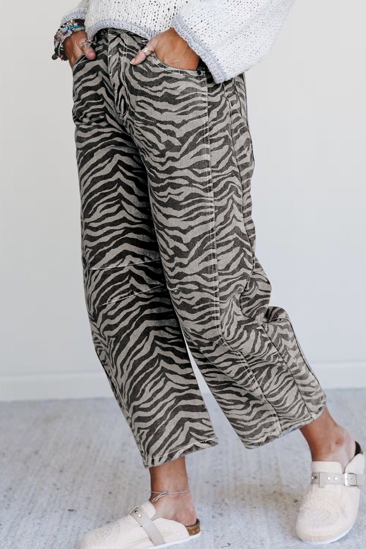 Zebra Barrel Jeans