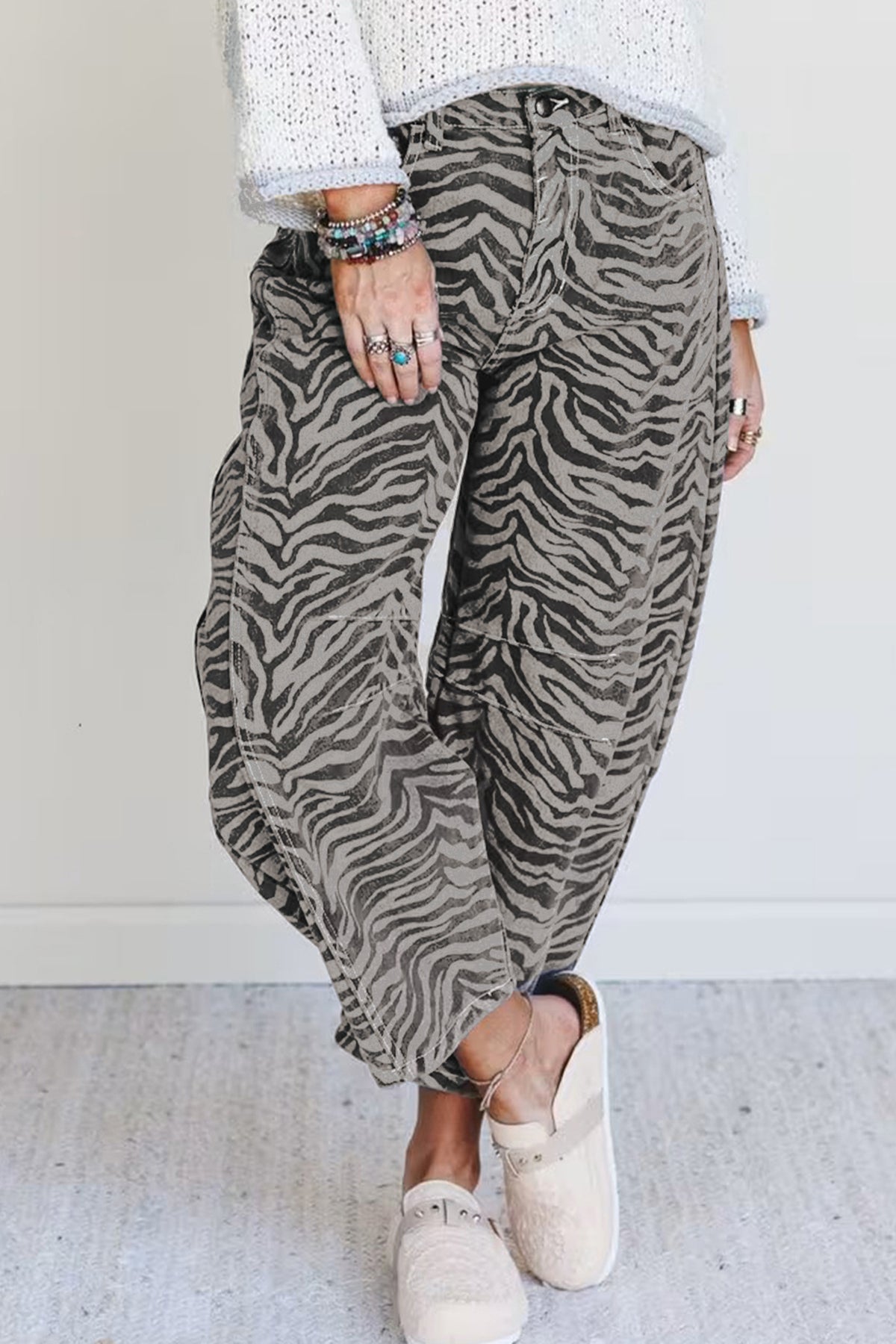 Zebra Barrel Jeans