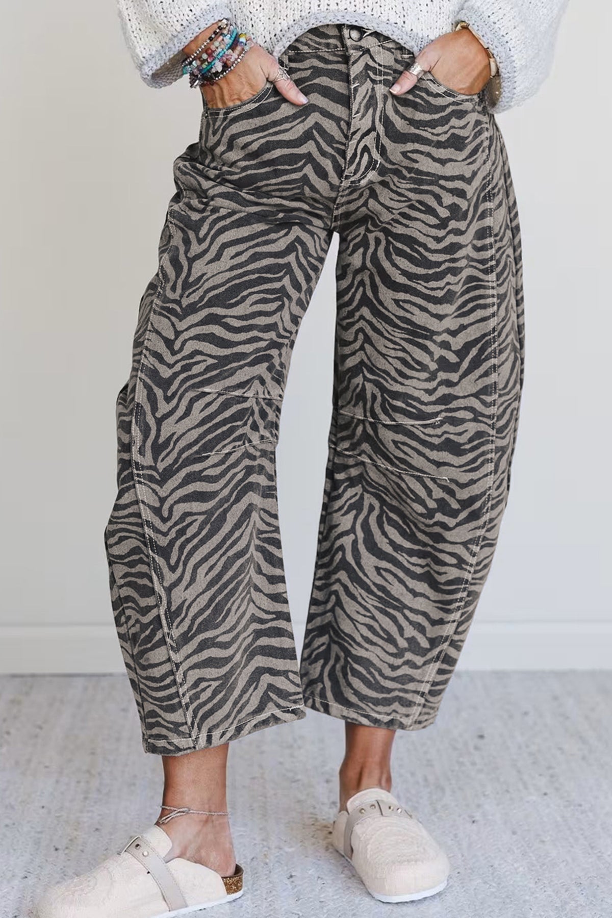 Zebra Barrel Jeans