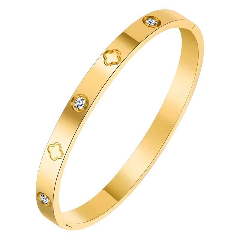 Gold Stainless Steel Bangle Bracelet