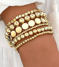 Gold Stretchable Bracelet Set